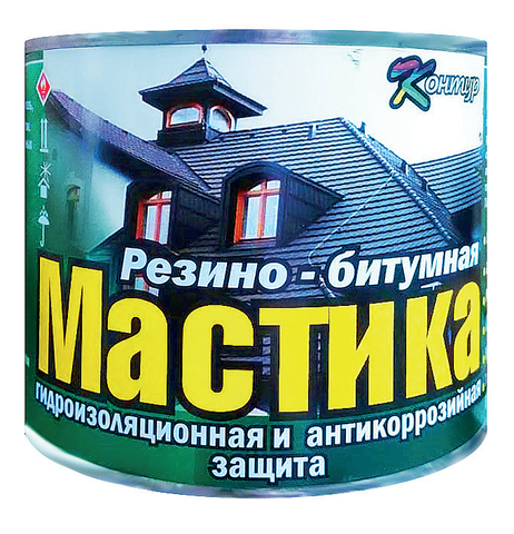 Мастика резино-битумная 18 кг КОНТУР (24 шт )