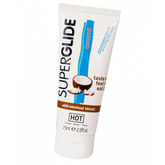 Гель лубрикант на водной основе с ароматом и вкусом кокоса «Superglide» HOT 75 мл.
