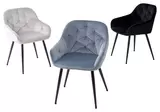 фото 4 Стул BREEZE BLUVEL-03 LIGHT GREY, велюр / черный каркас М-City на profcook.ru