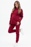 Утепленный спортивный костюм для беременных и кормящих 16041 бордовый