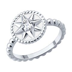Стильное кольцо ROSE de VENTS из серебра 925 пробы черное/белое