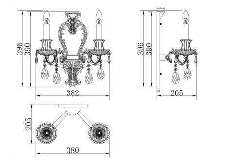 Бра Maytoni Palace DIA890-WL-02-G