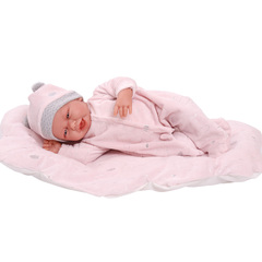 Munecas Antonio Juan Кукла младенец Паула в розовом, 40 см, мягконабивная (33112)