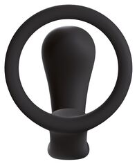 Чёрное эрекционное кольцо с анальной пробкой Bootie Ring - 