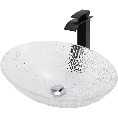 Раковина накладная стеклянная ABBER Glas AK2303 прозрачная