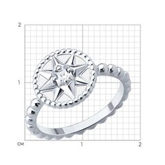 Стильное кольцо ROSE de VENTS из серебра 925 пробы черное/белое