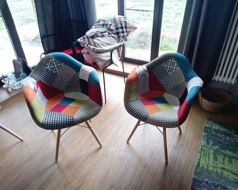 Интерьерное дизайнерское стул-кресло Eamеs Patchwork Multucolor / Пэчворк