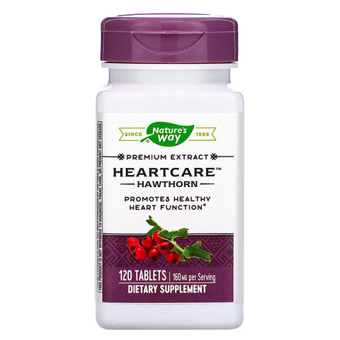Nature's Way, HeartCare, стандартизированный боярышник, 120 таблеток