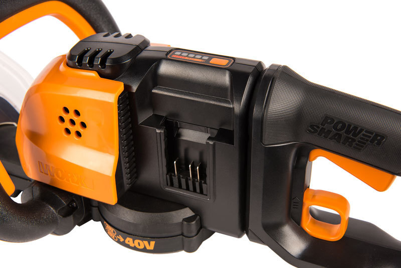 Кусторез аккумуляторный WORX WG284E.1, 40В, 66 см, Зу 2х1А