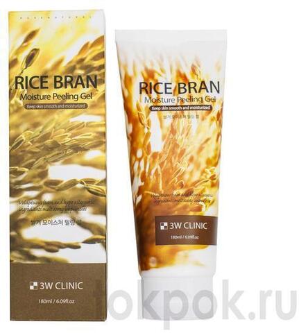 Пилинг гель для лица 3W Clinic Rice Brain Moisture Peeling Gel, 180 мл