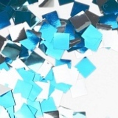 Конфетти фольга Квадрат, Голубой микс, 10*10 мм, 50 г