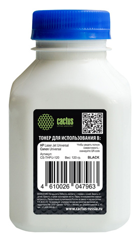 Тонер Cactus CS-THPU-120 черный флакон 120гр. для принтера HP Universal Q2612A/Q5949A/CE505A