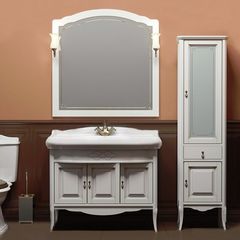 Зеркало ЛОРЕНЦО 100, белый без патины