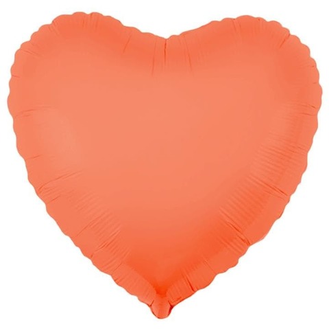 Шар-сердце неон персиковый, 45 см