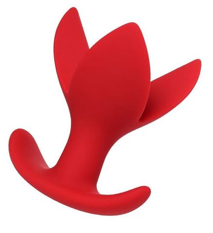 Красная силиконовая расширяющая анальная пробка Flower - 9 см. - ToyFa ToDo 357008