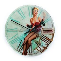 Часы настенные из акрила А1-22 "Девушка с зеркалом"