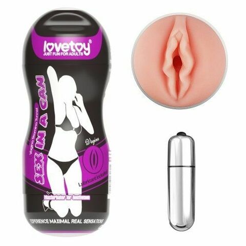 Мастурбатор-вагина Sex In A Can Vagina Stamina Tunnel Vibrating с вибрацией - Lovetoy 3600507-02