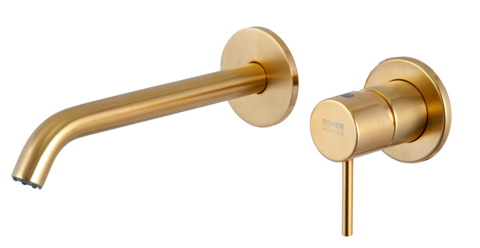 Remer X15PLWBBG Смеситель для раковины Remer X Style X15PLWBBG, золото брашированное