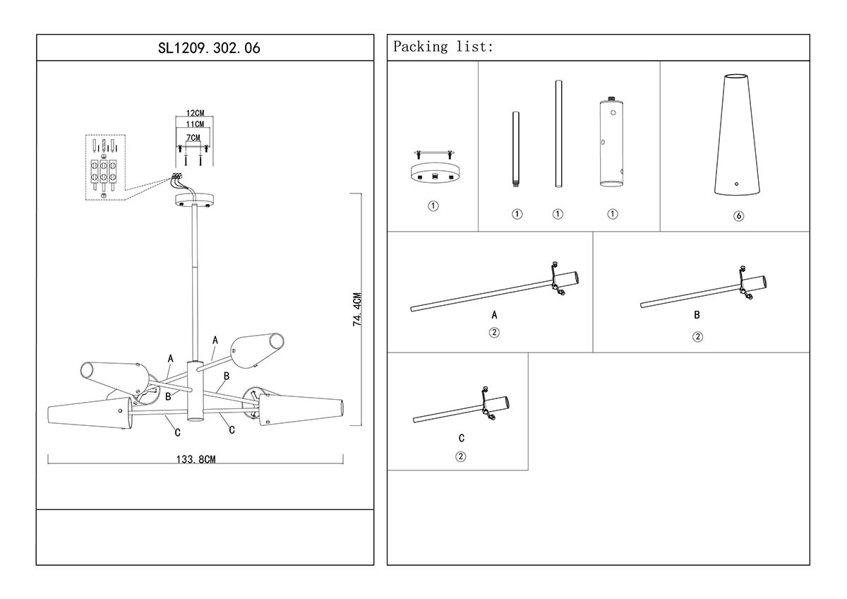 Подвесная люстра ST Luce Morave SL1209.302.06