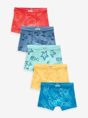 Трусы для мальчика Next 413-833, 5 шт., Синий, Желтый, Красный