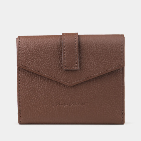 Кожаный кошелек, теленок цвета шоколад