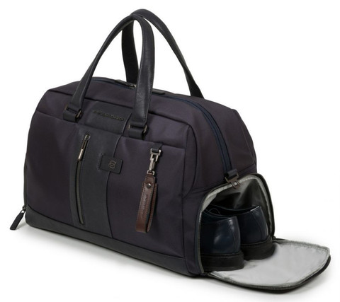 Сумка дорожная Piquadro Brief BV4447BR/N, чёрный, кожа натуральная/ткань