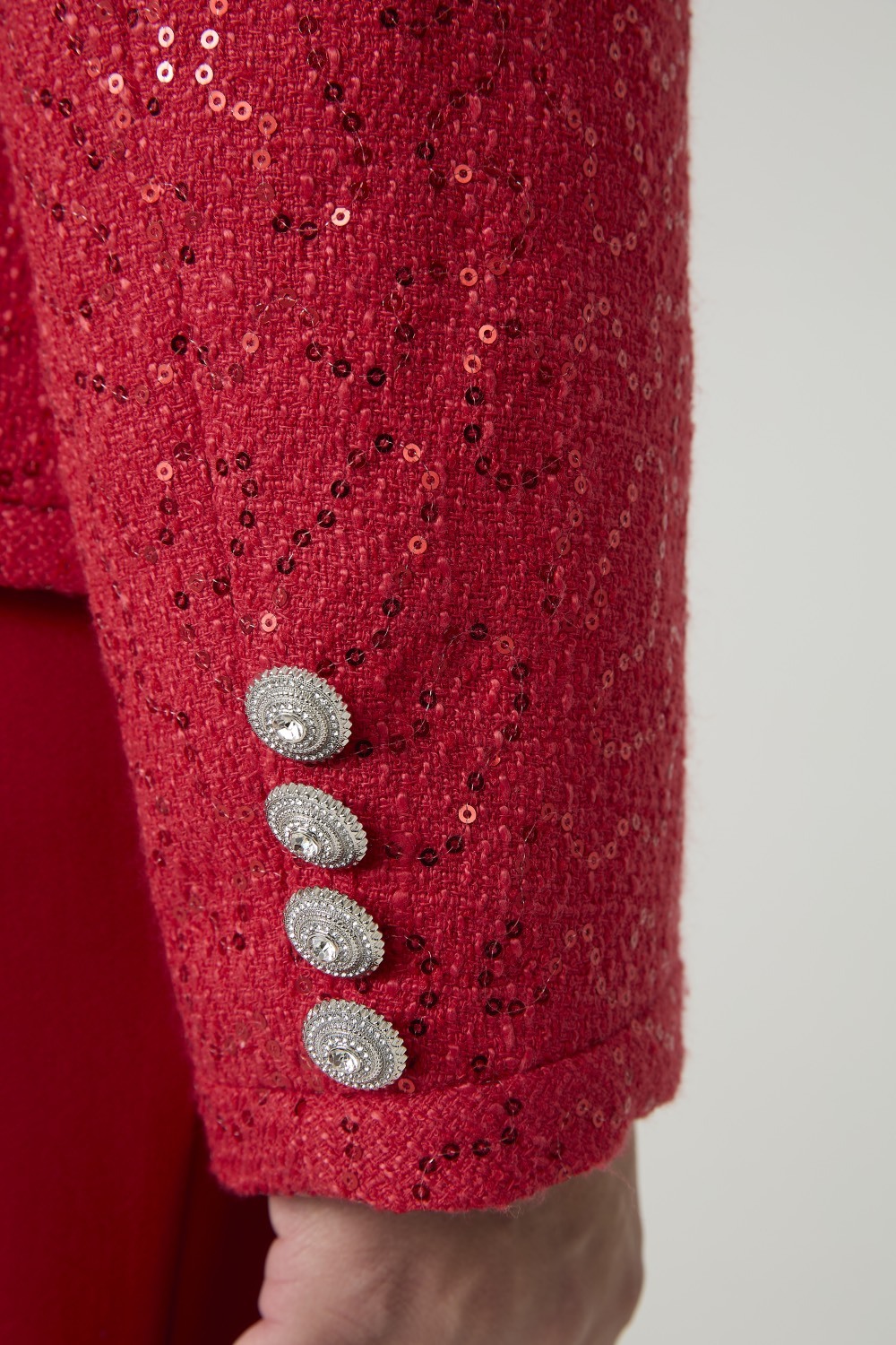 Жакет из твида с пайетками, красный