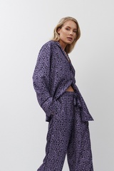 Пижама женская со штанами ARUELLE ALIX | Сиреневый + черный