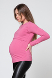 Лонгслив для беременных и кормящих 10048 розовый