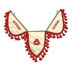 Вымпел тройной Sitrak (экокожа, бежевый с красной вышивкой)