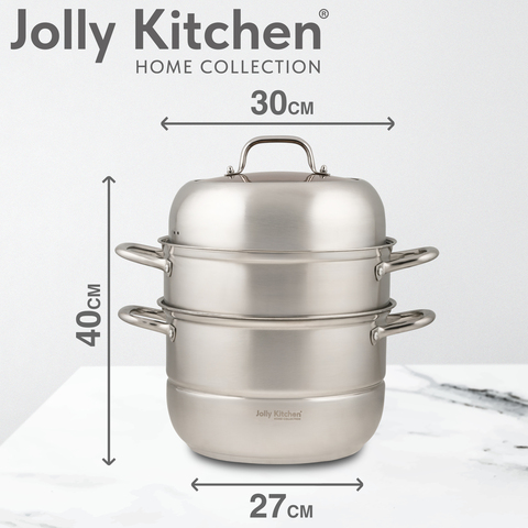 Мантоварка-пароварка Jolly Kitchen три яруса, диаметр 30 см, нержавеющая сталь