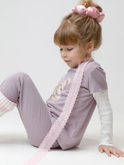 брюки  для девочки  КР 400085/морской туман к573