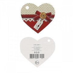 
          Открытка - мини, подвеска с фольгой, "Love", 58х67 мм, металлизация, форма-сердце
