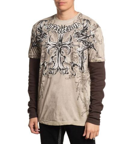 Affliction | Футболка лонгслив мужская Jump 2fer A28390 слева