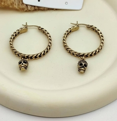 20415 -Серьги-конго овальные Alexander McQueen в форме цепи с подвесками ЧЕРЕПА