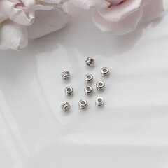 Бусина разделитель (спейсер), 4*3 мм, родий, 10 штук, Р043