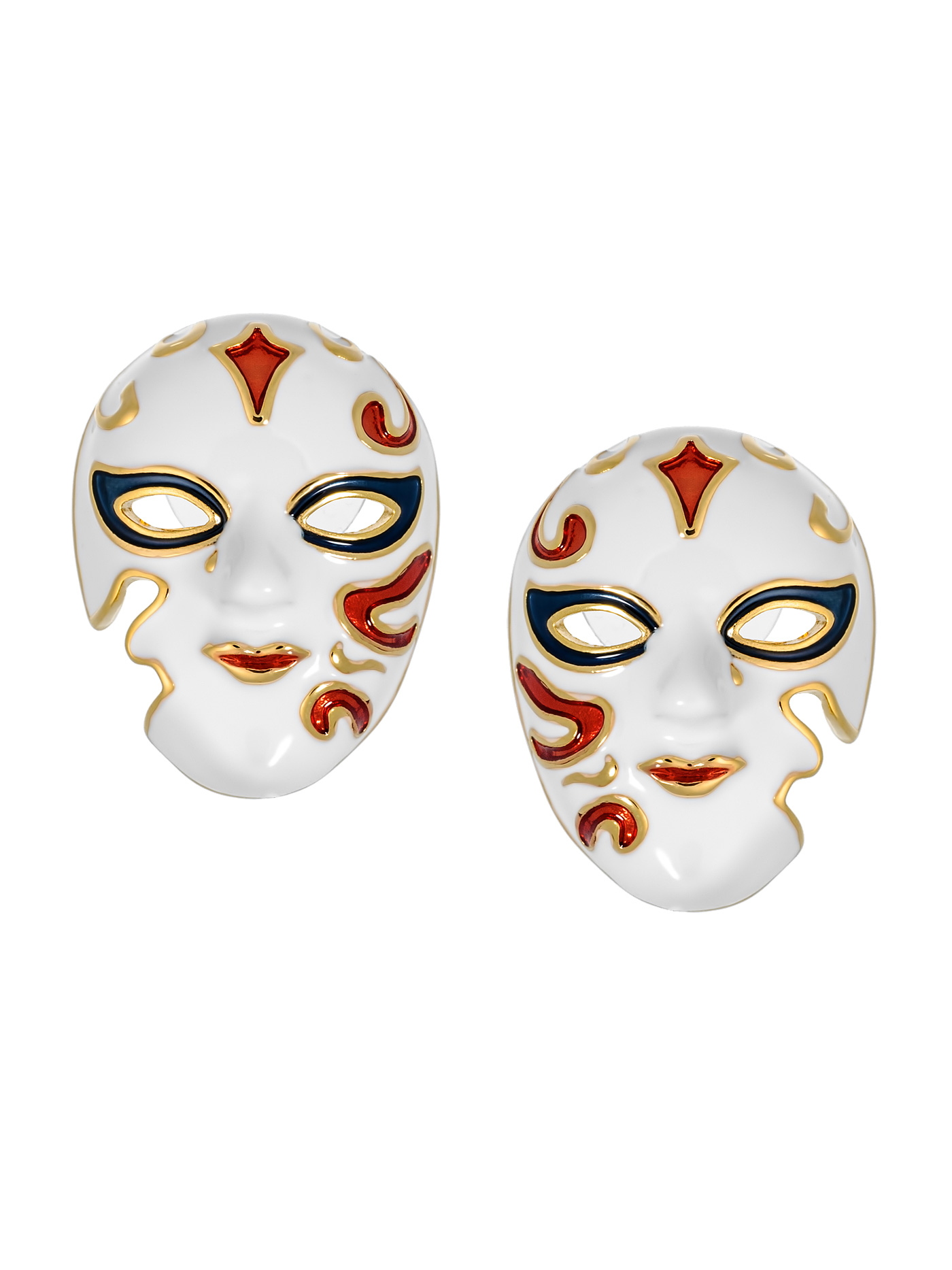 Массивные дизайнерские серьги Маски венецианские