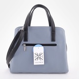 Сумка Саломея 166 гладкий серо-голубой + черный