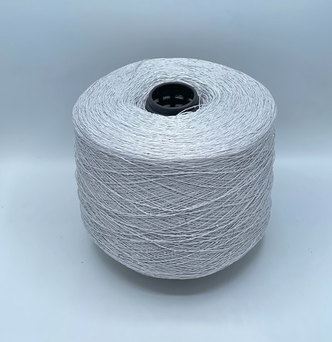 Бобинная пряжа, Linette Pailletes, 450м, 80% Лен, 20% Полиэстер(пайетка), Светло-серый+пайетка. 39386