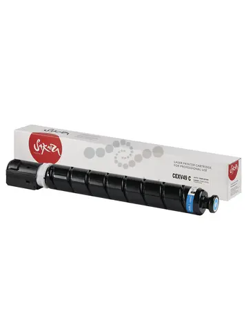 Тонер-туба Sakura C-EXV49C (8525B002) для Canon IRADVANCE C3320/C3320i/C3325i/EC3330i/C3520iMFP, голубой, 19000 к.