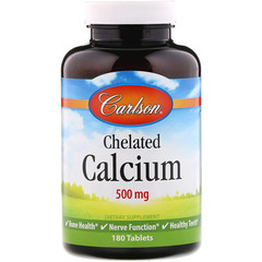 Carlson Labs, Хелатный кальций, 500 мг, 180 таблеток