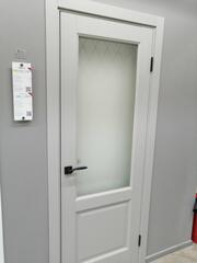 Межкомнатная дверь Неоклассик 33 White Wood (Вайт Вуд), Браво стекло White Сrystal , структура дерева  Браво