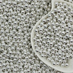 Шарики сахарные серебро 3мм. 50 гр