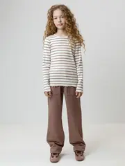 брюки  для девочки  КР 400847/капучино к633