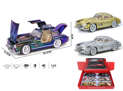 Машина металл Ретро Мерс 6 в уп 23 см