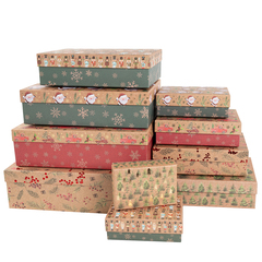 Коробка одиночная, Прямоугольник, Новогодний микс, 21,5*13,5*8 см, 1 шт.