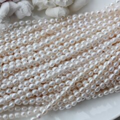 Жемчуг натуральный речной, рис, 5,2-7,8 мм, 1 нить, Ж023