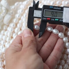 Жемчуг натуральный речной, рис, 8,8-11 мм, 1 нить, Ж029