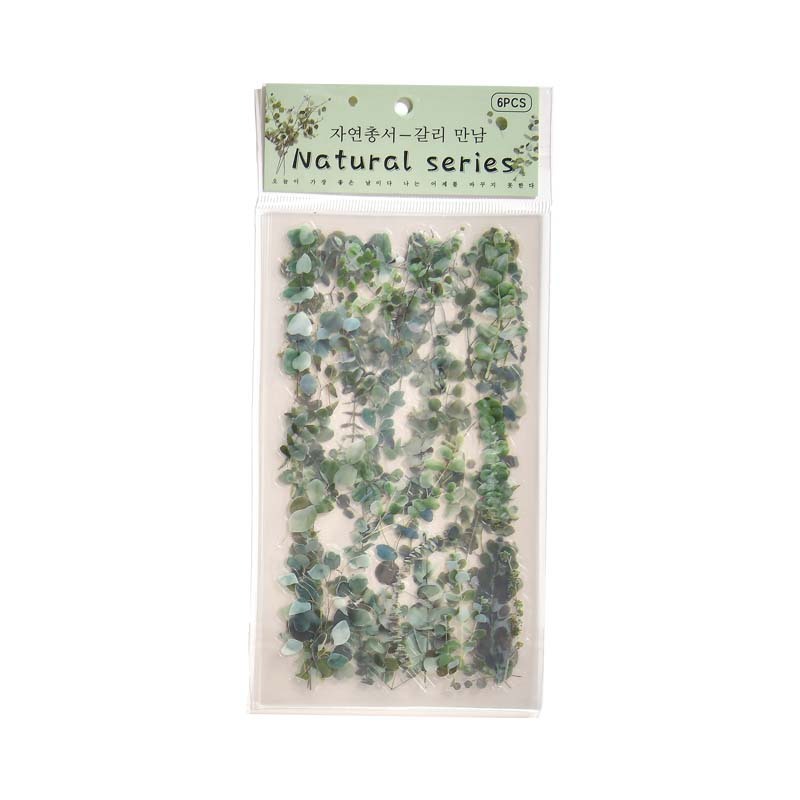 Наклейка, Цветы, Зелень, 6 листов