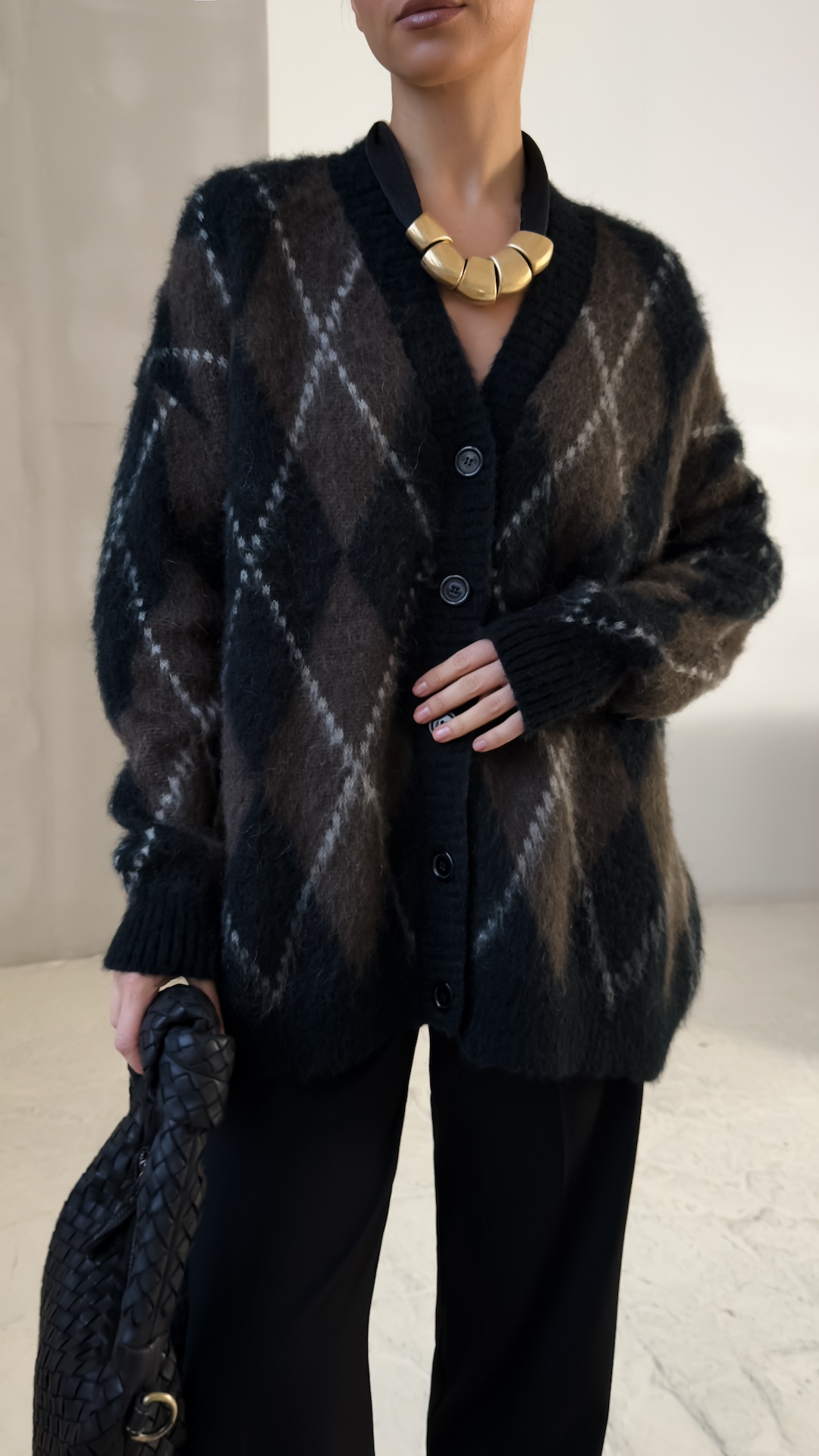 Кардиган с рисунком в виде ромбов PREMIUM QUALITY